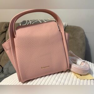 Songmont Womens Pink Mini Song Bag Crossbody Bag Pebble Leather
